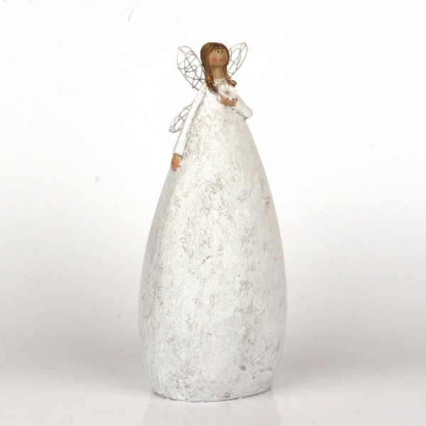 Dekorace víla v bílých šatech 27cm