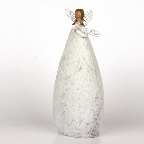 Dekorace víla v bílých šatech 27cm