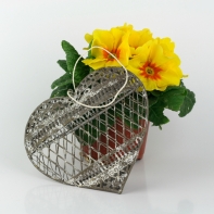 Dekorace závěsné srdce 3D 14,5cm