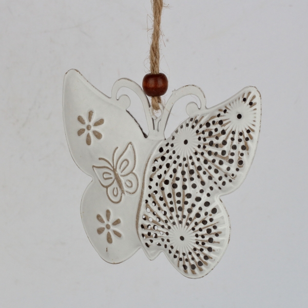 Dekorace závěsný motýl kovový 9x7,5cm