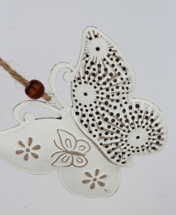 Dekorace závěsný motýl kovový 9x7,5cm