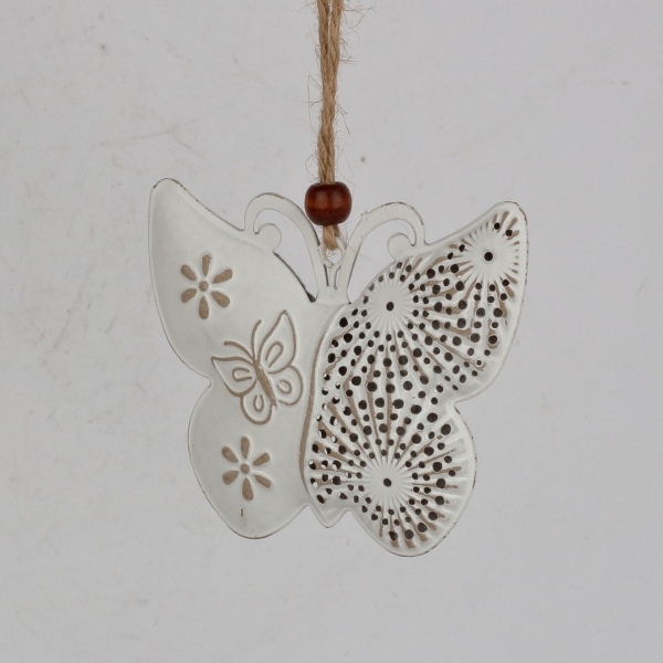 Dekorace závěsný motýl kovový 9x7,5cm