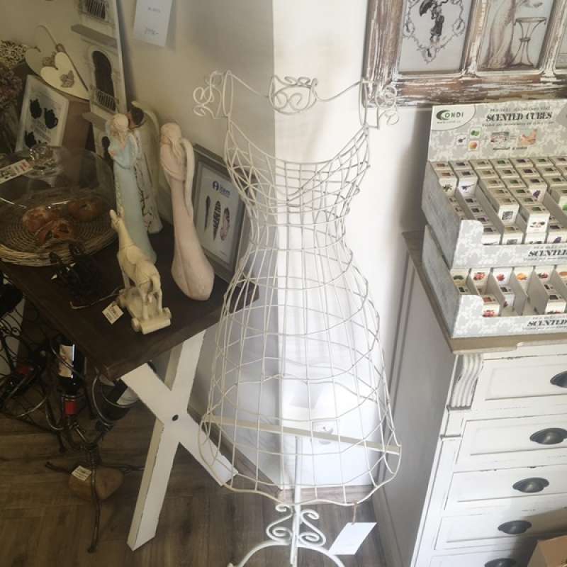 Dekorační krejčovská panna kovová 89cm