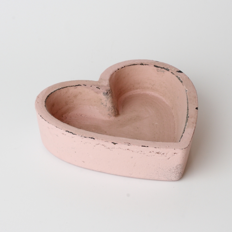 Dekorační podnos růžové srdce 12x12cm