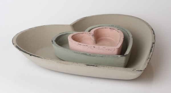 Dekorační podnos růžové srdce 12x12cm