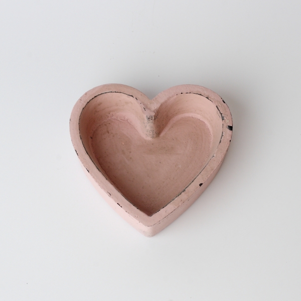 Dekorační podnos růžové srdce 12x12cm