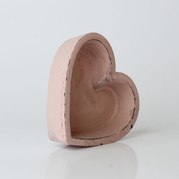 Dekorační podnos růžové srdce 12x12cm