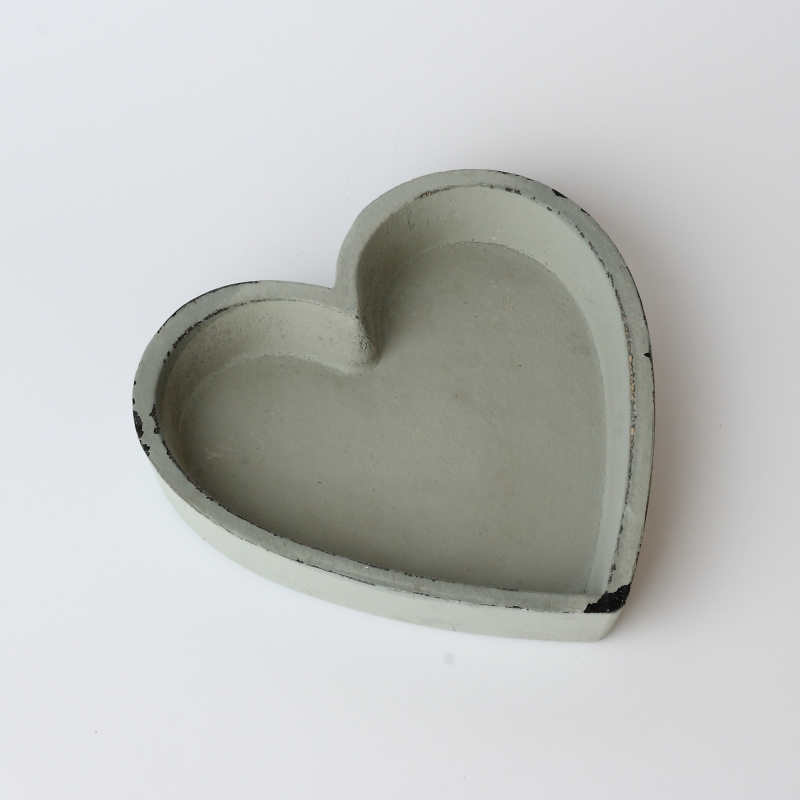 Dekorační podnos šedé srdce 17x17cm