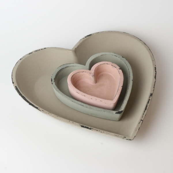 Dekorační podnos šedé srdce 17x17cm