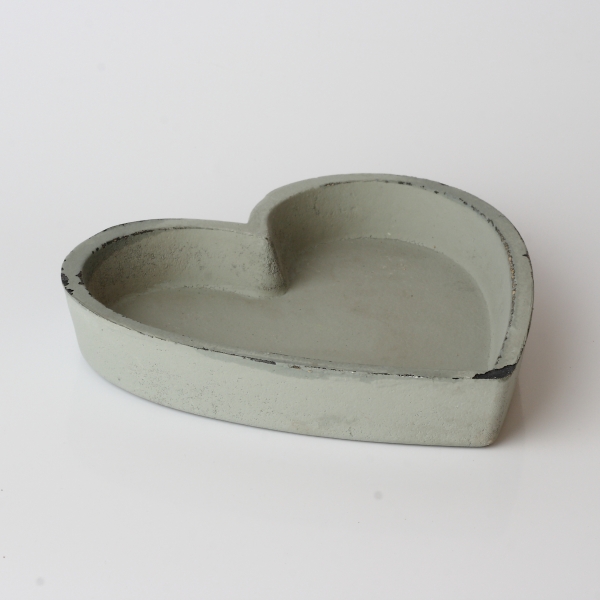 Dekorační podnos šedé srdce 17x17cm