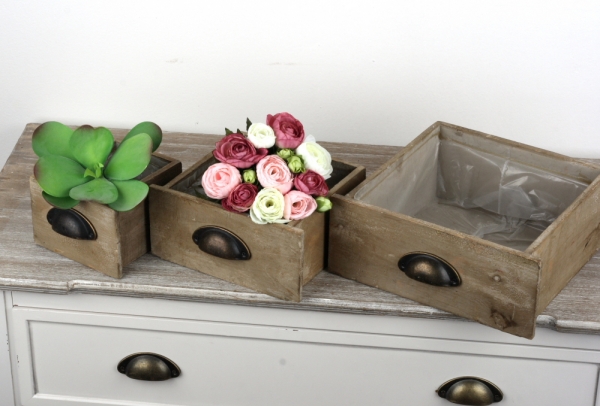 Dekorační šuplíky 14/21/27cm (set 3ks)