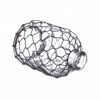 Dekorační váza sklenice s pletivem 18cm