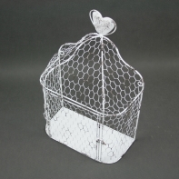 Dekorativní drátěná klec se srdíčkem 42x14x28cm