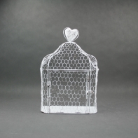 Dekorativní drátěná klec se srdíčkem 42x14x28cm