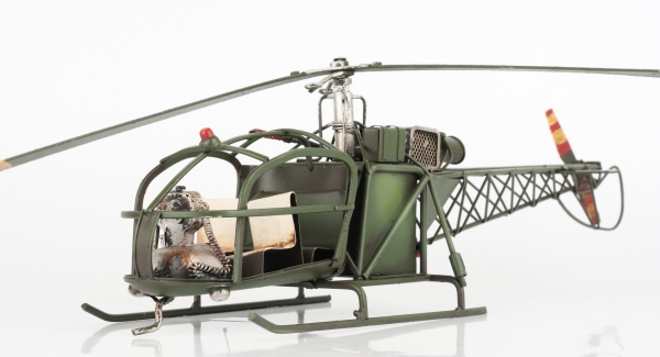 Dekorativní kovový model vrtulníku 43cm