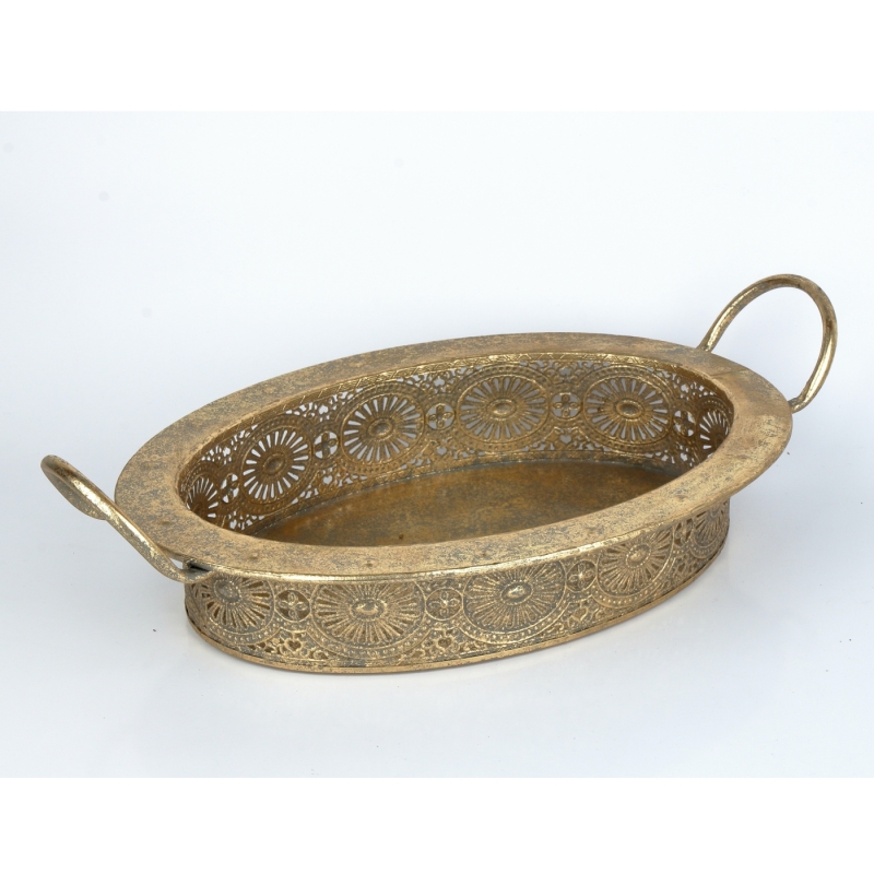 Dekorativní podnos ovál ANTIK 46 x 27 cm