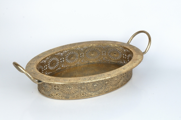 Dekorativní podnos ovál ANTIK 46 x 27 cm