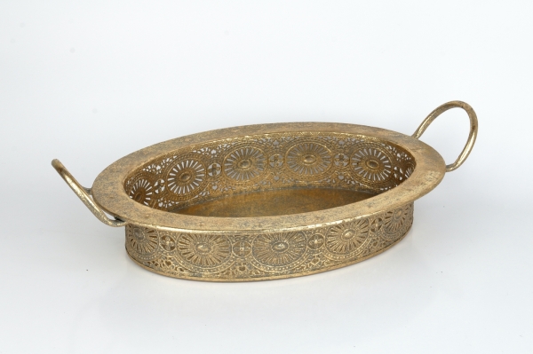 Dekorativní podnos ovál ANTIK 46 x 27 cm