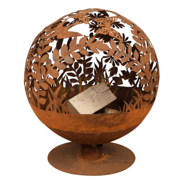 Designové ohniště vyřezávané louka 58x57x66cm