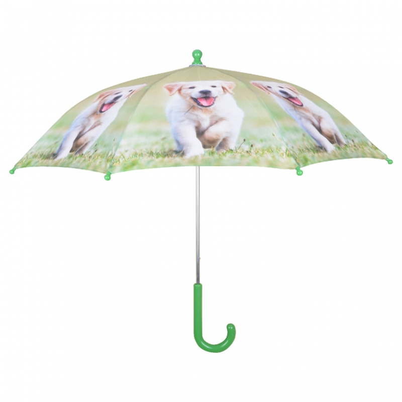 Deštník vystřelovací se zlatým retrívrem 71x71x58cm