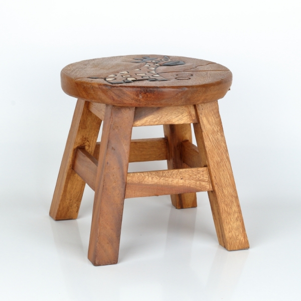 Dětská dřevěná stolička žirafa 26cm