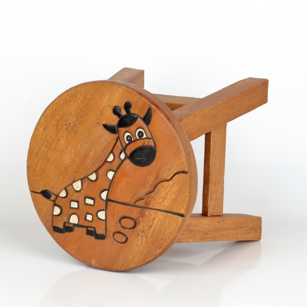 Dětská dřevěná stolička žirafa 26cm