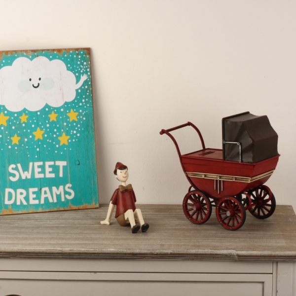 Dětská pokladnička kočár 28x16x26cm