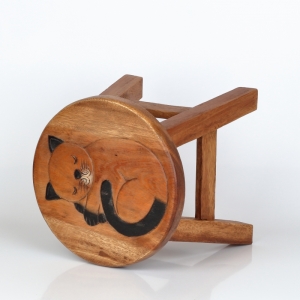 Dětská stolička spící kočka 26cm