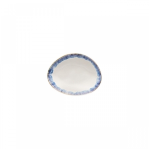 Dezertní talíř oválný BRISA modrý 15 cm keramický 
