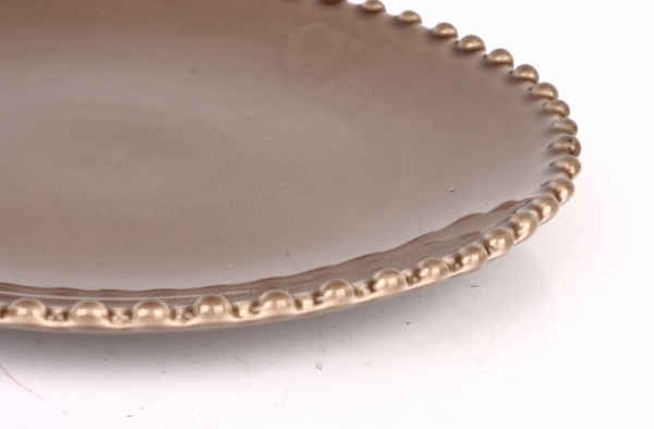 Dezertní talíř PEARL kávový 23cm