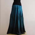 Dlouhá hedvábná sukně Tmavá petrolej S-M