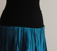 Dlouhá hedvábná sukně Tmavá petrolej S-M