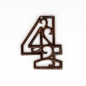 Domovní číslo 4 litina 8,8x12cm