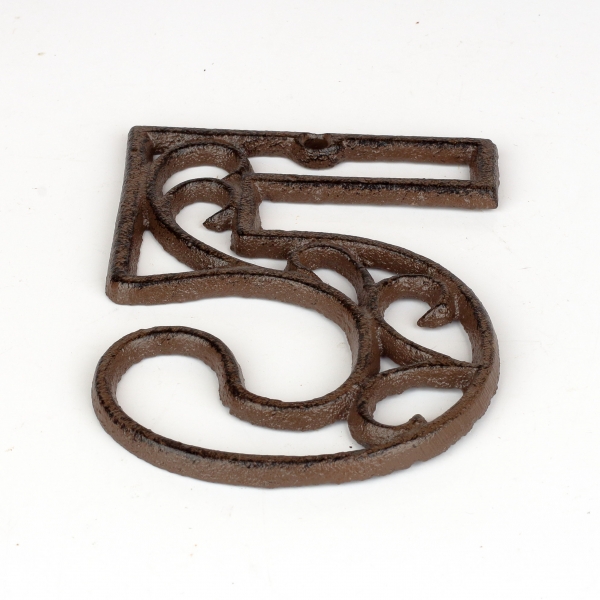 Domovní číslo 5 litina 8,8x12cm