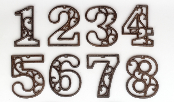 Domovní číslo 5 litina 8,8x12cm