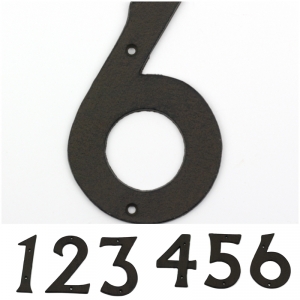 Domovní litinové číslo 6 16,7cm 
