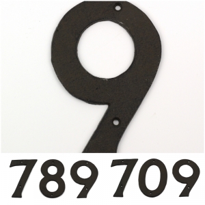Domovní litinové číslo 9 16,7cm 