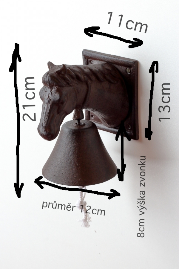 Domovní zvonek hlava koně 21x14cm