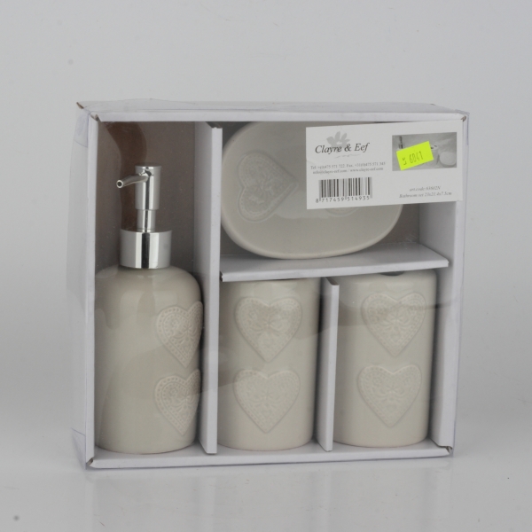 Doplňky do koupelny srdce (sada 4ks)