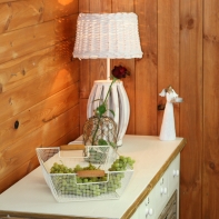 Doplňky do kuchyně - košík - tác bílý kov 28,5x41x10cm