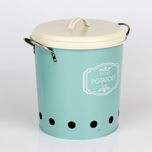 Dóza na brambory modrá VINTAGE 17x25cm