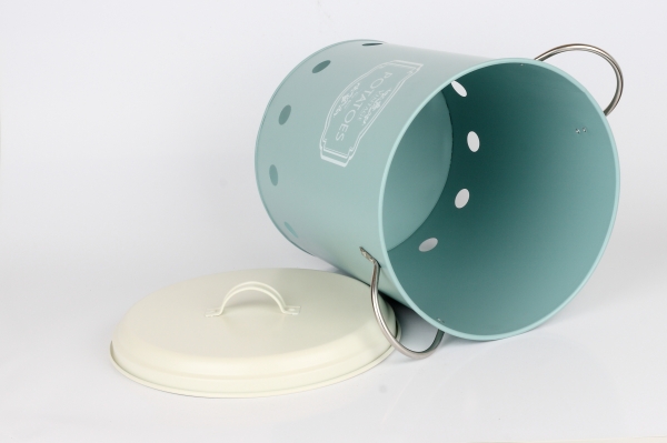 Dóza na brambory modrá VINTAGE 17x25cm