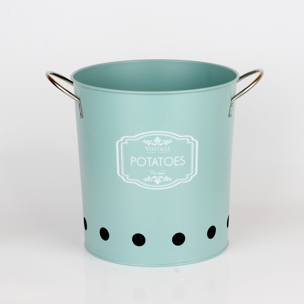 Dóza na brambory modrá VINTAGE 17x25cm