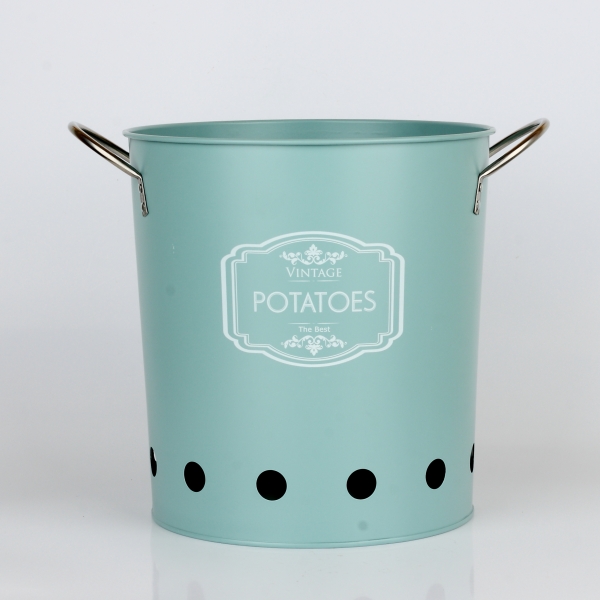 Dóza na brambory modrá VINTAGE 17x25cm