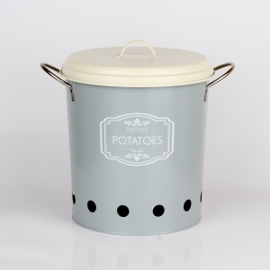 Dóza na brambory šedá VINTAGE 25cm