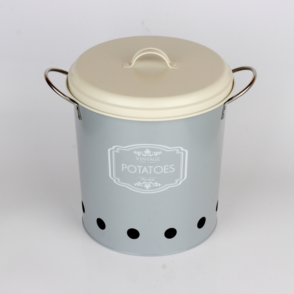 Dóza na brambory šedá VINTAGE 25cm