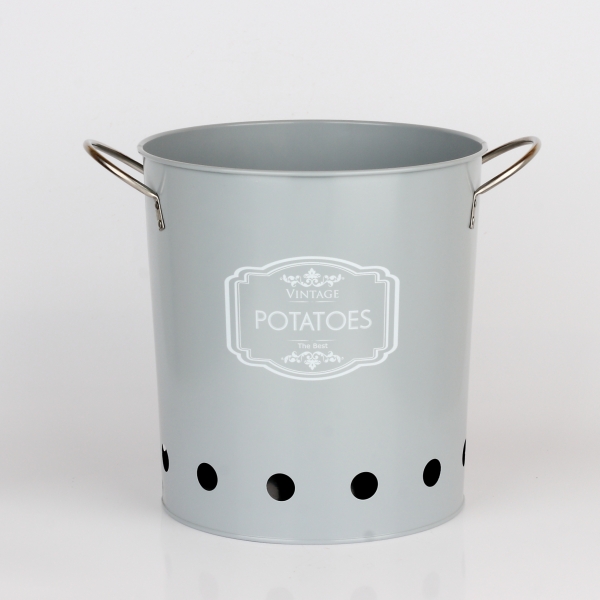 Dóza na brambory šedá VINTAGE 25cm