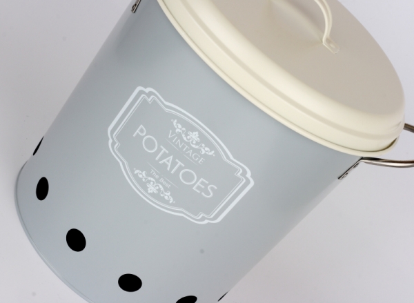 Dóza na brambory šedá VINTAGE 25cm