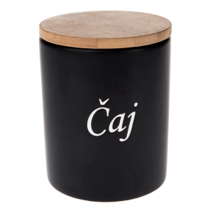 Dóza na čaj černá 10x10x12,5cm