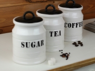 Dóza na čaj kamenina 11,5x11,5x16,5cm